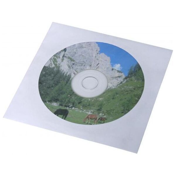 Logo Koperta na 1 szt. CD, papier, biała, z okienkiem, 100-pack