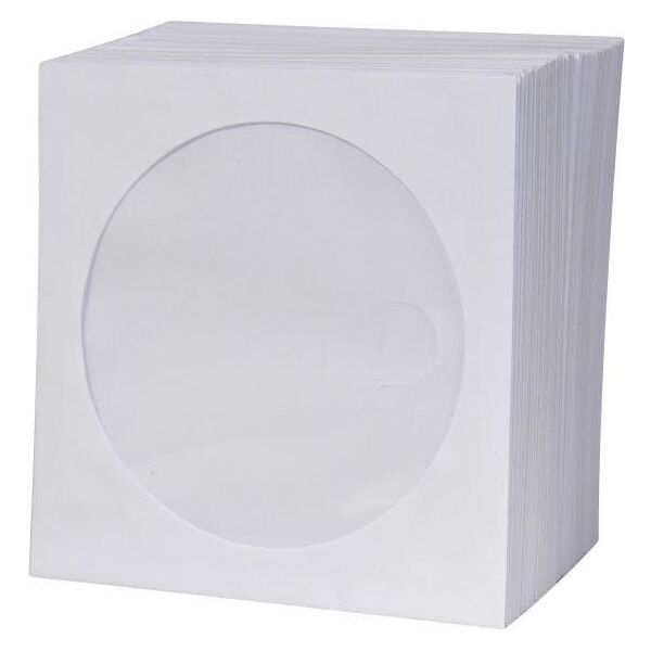 Logo Koperta na 1 szt. CD, papier, biała, z okienkiem, 100-pack