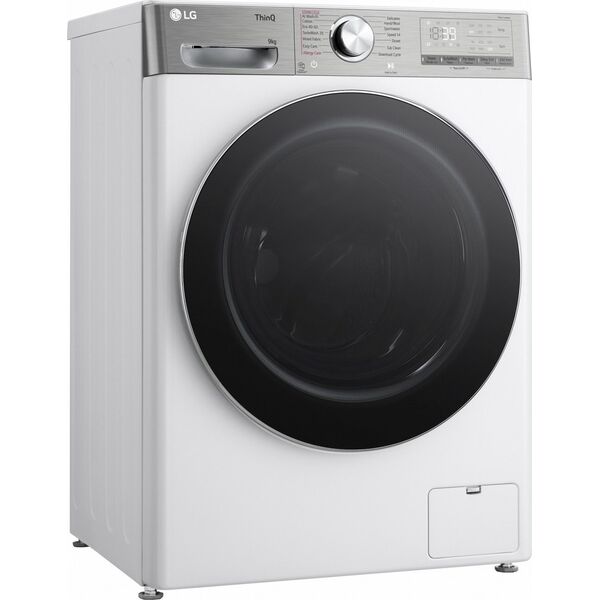 Pralka LG LG | Skalbimo mašina | F2WR909P3W | Energy efficiency class A-10% | Front loading | Skalbimo talpa 9kg | 1200 RPM | Gylis 47.5 cm | Plotis 60 cm | LED | Steam function | Direct drive | Wi-Fi | Baltas