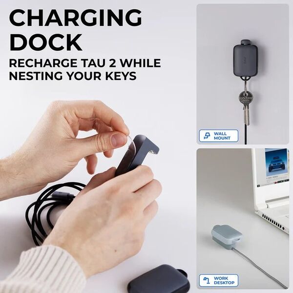 Rolling Square Powerbank Rolling Square TAU2 Powerbank 2000 mAh για κλειδιά με υποδοχές USB-C/Lightning/Micro-USB, γκρι - Εγγυημένη ασφάλεια. Απλές δόσεις. Δωρεάν αποστολή από 170 PLN. 13316951 7640170465150