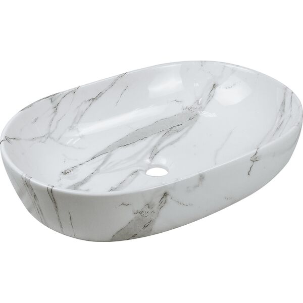 Umywalka Invena WASHBAS COUNT TEJA 60 OVAL WHITE/MARBLE