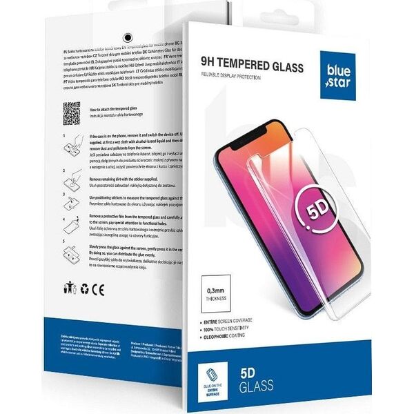 Szkło hartowane Blue Star 5D - do Samsung A06 (full glue/case friendly) - czarny