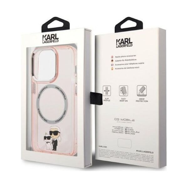 Karl Lagerfeld Etui Karl Lagerfeld KLHMP14XHNKCIP Apple iPhone 14 Pro Max hardcase różowy/pink IML NFT Karl&Choupette Magsafe