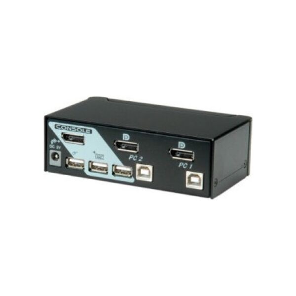 Przełącznik Roline Przełącznik KVM ROLINE DisplayPort USB 2.0, 1 użytkownik - 2 PC
