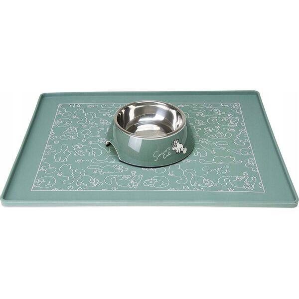 Sourcing CAT MAT FOR BOWL L 40X30X1CM GREEN