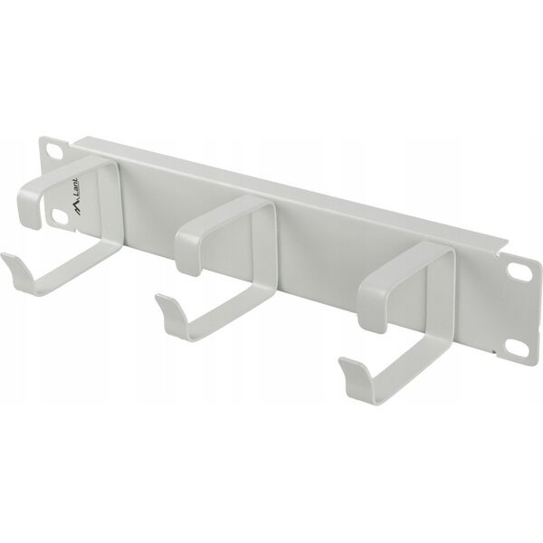 ORGANIZER KABLI 10" 1U Z 3 METALOWYMI UCHWYTAMI TYP B SZARY LANBERG