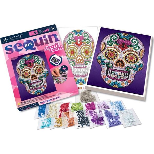 Dover Publications Inc. Σετ KITFIX DIY Sequin Art Craft Teen Sugar Skull 14044290 5905935812405
