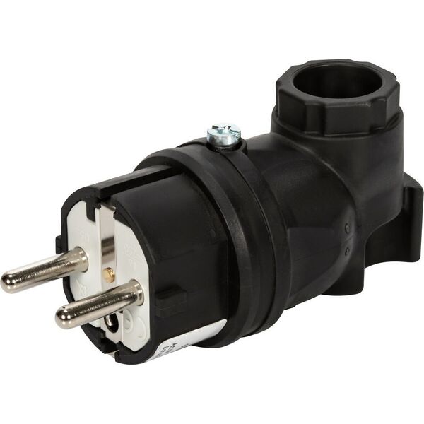 PCESP Φορητό λαστιχένιο βύσμα 16A 2P+Z 230V IP44 uni-schuko γωνιακό PCE Taurus 05821-s μαύρο 13581173 9003399210822