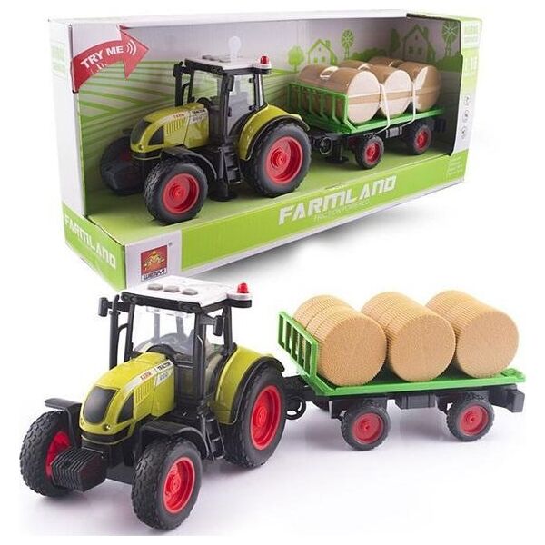 Teka Traktor z przyczep± na bele siana ¶wiatło i dĽwięk