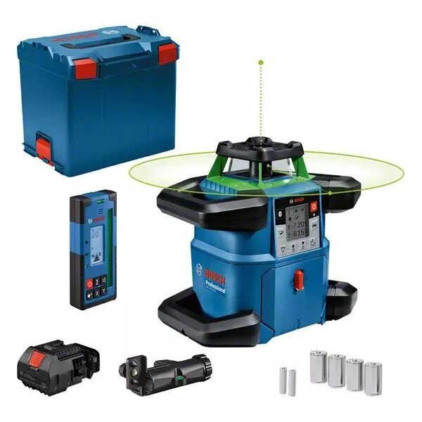 Bosch Bosch ασύρματο περιστρεφόμενο λέιζερ GRL 650 CVHG Professional, 18 βολτ (μπλε, χωρίς μπαταρία και φορτιστή, πράσινη γραμμή λέιζερ, σε L-BOXX) 13974090 4059952648408