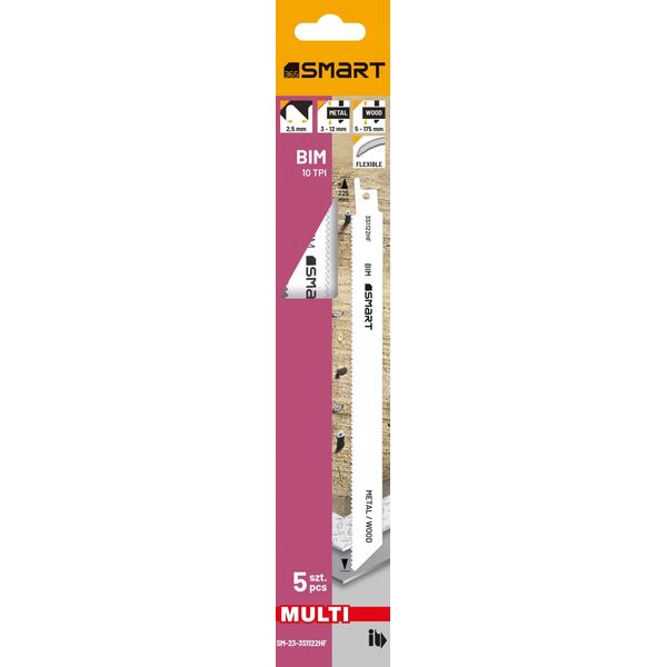 Smart brzeszczot do piły szablastej bim 225 mm 10 tpi multi /5szt/