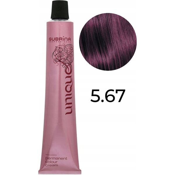 Subrina Professional Subrina Professional, Unique, Permanent Hair Dye, 5/67 Light Chestnut Beaujolais, 100 ml For Women