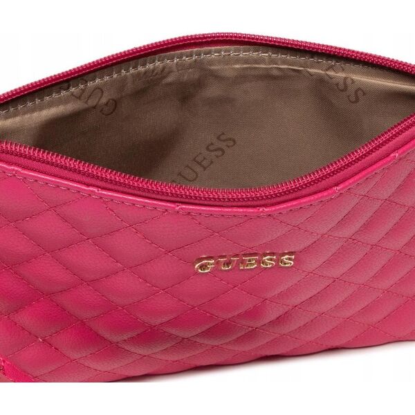 Guess Guess, Holdall, Eco Leather, Handbag, Quilted Effect And Cuff, Fucshia, 23 x 15 x 1.5 cm For Women