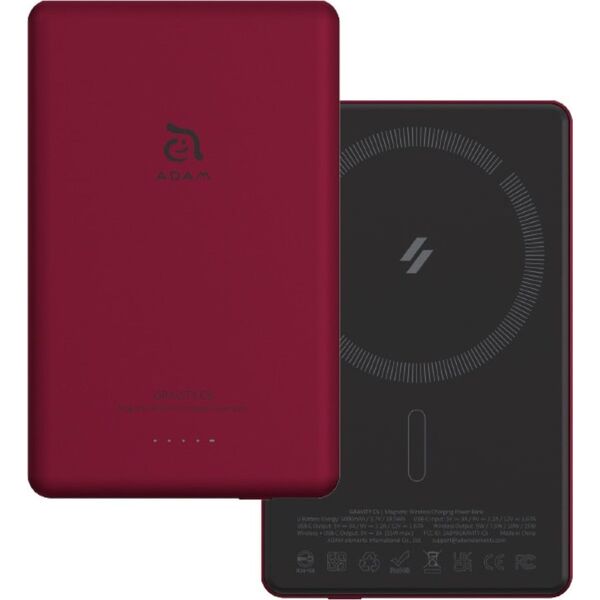 Adam Elements Powerbank Adam Elements Gravity C5 - μαγνητικό ασύρματο powerbank 5000 mAh κόκκινο - Εγγύηση ασφάλειας. Απλές δόσεις. Δωρεάν αποστολή από 170 PLN. 13673458 4710343474340