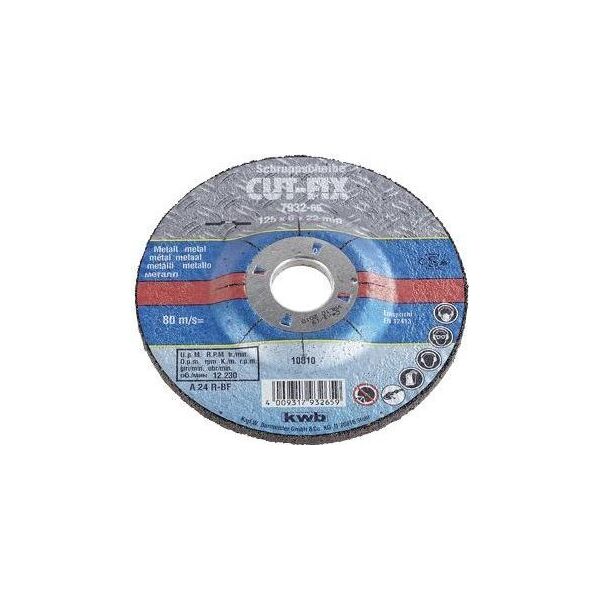 KWB kwb CUT-FIX, Δίσκος λείανσης, μέταλλο, 2,2 cm, 12,5 cm, 6 mm, 80 m/s 13802382 4009320000000