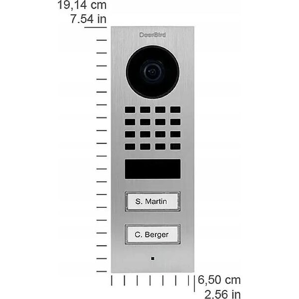 DoorBird D1102V IP Vid. Türst. V2A Edels. 2Ruftasten Unterputz