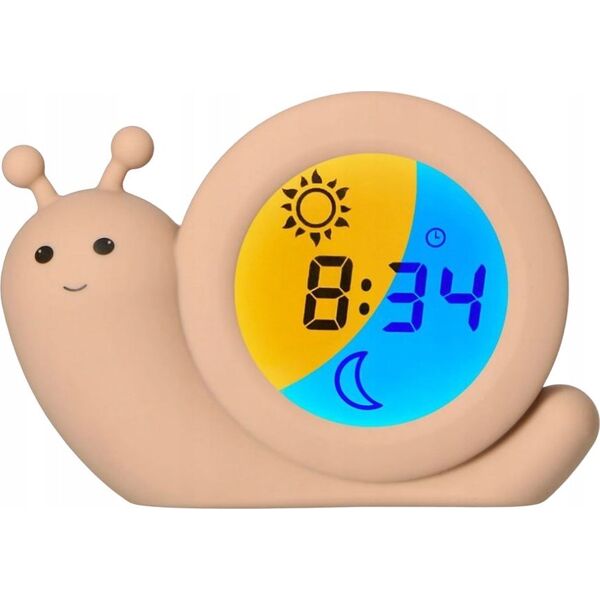 Alecto Baby Simon Snail sleep rhythm learning alarm clock, Taupe