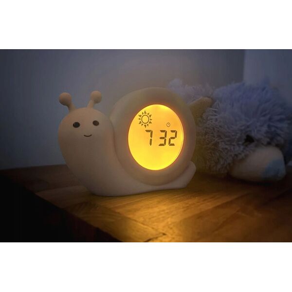 Alecto Baby Simon Snail sleep rhythm learning alarm clock, Taupe