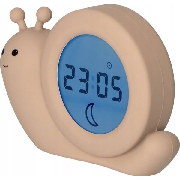 Alecto Baby Simon Snail sleep rhythm learning alarm clock, Taupe