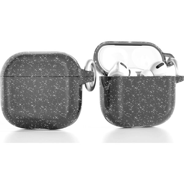Etui brokatowe na AirPods 4 - czarne