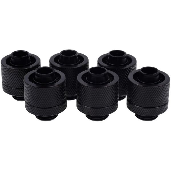 Alphacool Złączki choinkowe 1/4" - 16/10mm, 6szt. czarne (17234)