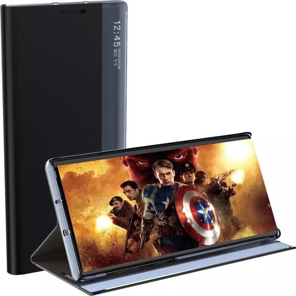 4kom.pl Etui New Sleep Case do Samsung Galaxy S23 pokrowiec z klapką podstawka czarne