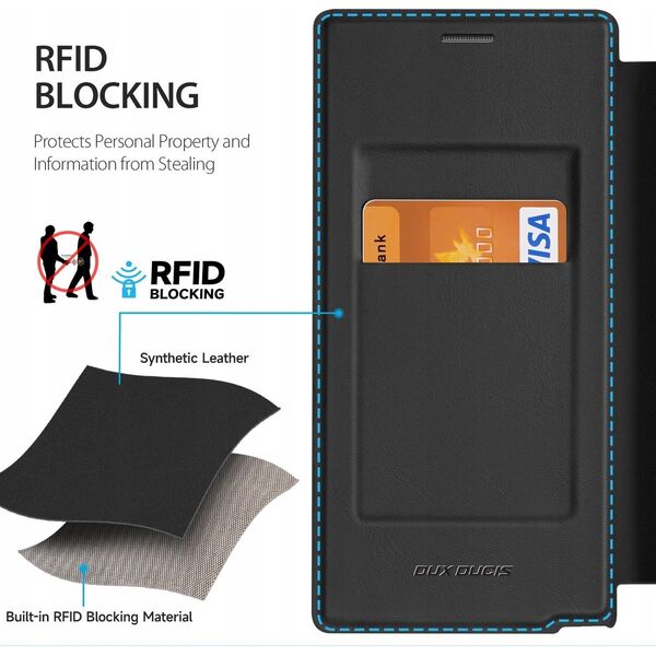 Dux Ducis Etui Dux Ducis Skin X Pro z klapką i magnetycznym ringiem na Samsung S24 Ultra - czarne
