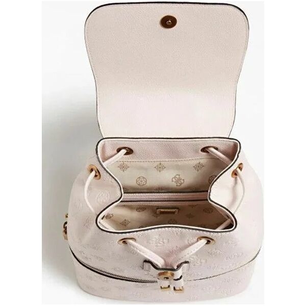 Guess, Helaina, Polyurethane, Textile Backpack, Light Pink, Lined Compartment, 03320, For Women, 24 x 30 x 13 cm For Women