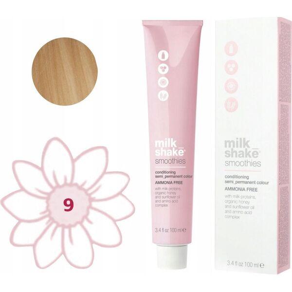Milk Shake, Smoothies, Ammonia-Free, Semi-Permanent Hair Dye, 99N Very Light Blond, 100 ml For Women