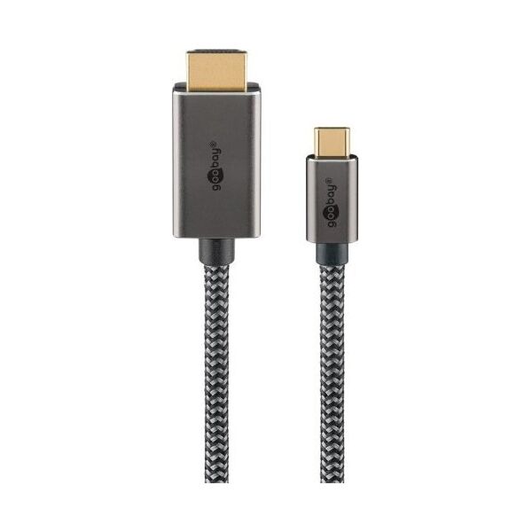 Kabel tekstylny USB-C™ do HDMI™ 4K @ 60 Hz, 3 m, czarny srebrny - Długość kabla 3 m
