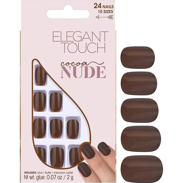 Elegant Touch Set, Elegant Touch, Nude, Squoval, Τεχνητά νύχια, Κακάο, 24 τμχ Για γυναίκες 14126683 5011522123424