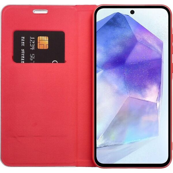 OEM Kabura LUNA Book Carbon do SAMSUNG A71 czerwony