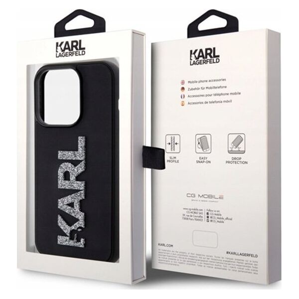 Karl Lagerfeld Karl Lagerfeld KLHCP15X3DMBKCK iPhone 15 Pro Max 6.7" czarny/black hardcase 3D Rubber Glitter Logo