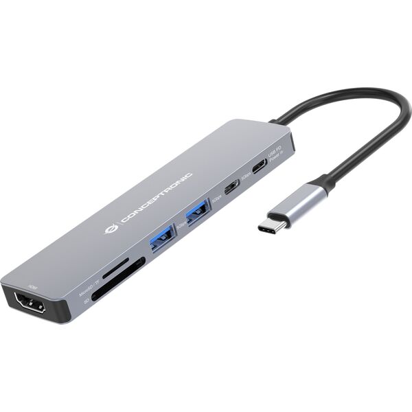 Conceptronic DONN28G stacja dokująca Przewodowa USB 3.2 Gen 1 (3.1 Gen 1) Type-C Szary