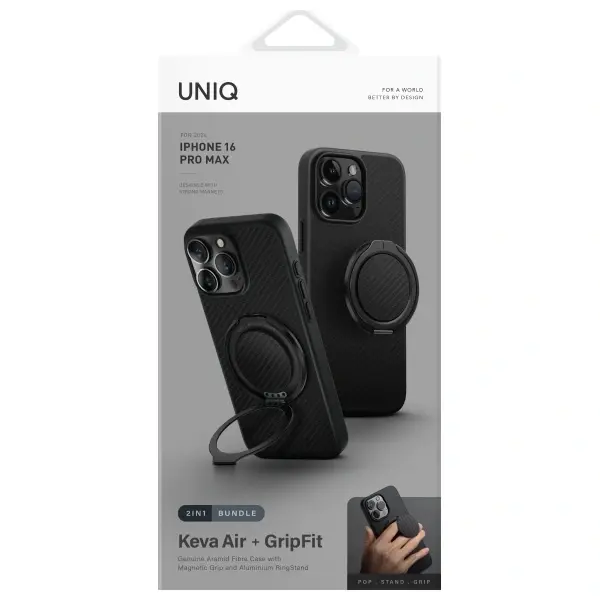 UNIQ Keva Air iPhone 16 Pro Max 6.9" Magclick Charging case black/carbon black