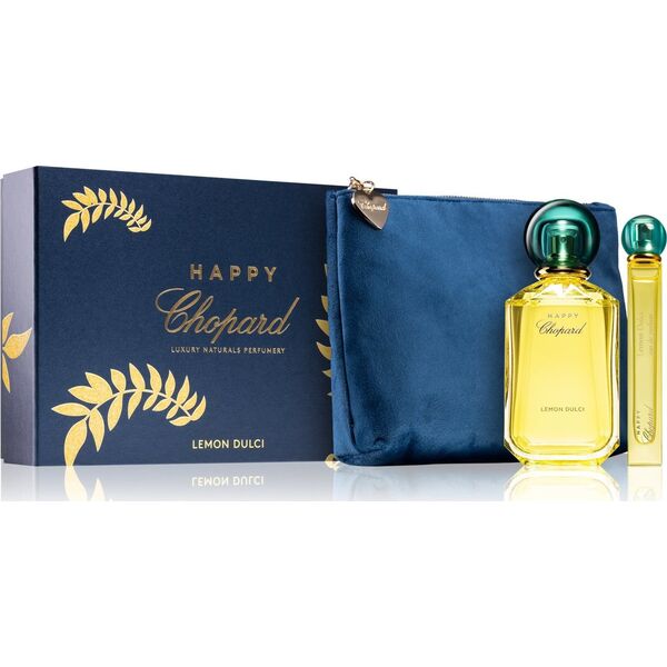 Chopard Happy Lemon Dulci Σετ Chopard: Happy Lemon Dulci, Eau De Parfum, Γυναικεία, 100 ml + Τσάντα μακιγιάζ, Μπλε + Happy Lemon Dulci, Eau De Parfum, Για Γυναίκες, 10 ml Κανένα 13787921 7640177361783