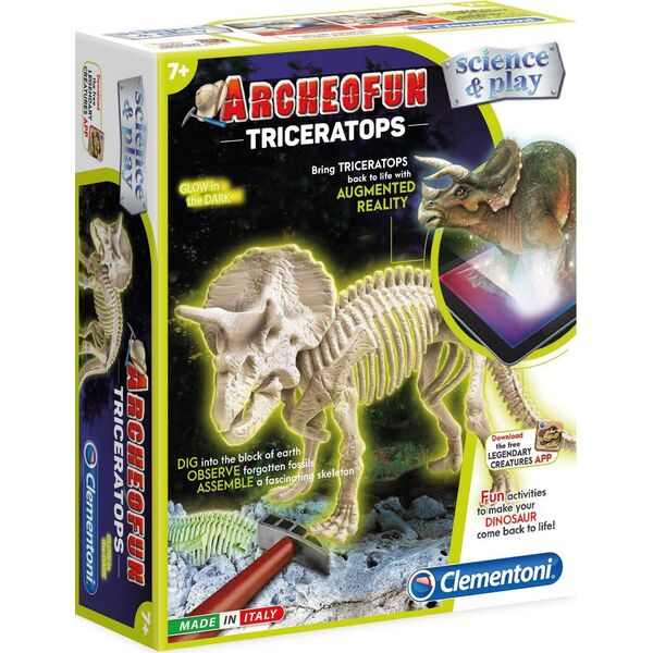 Clementoni Clementoni, Science & Play, Archeofun Triceratops Glow in The Dark, Puzzle, 61723, Unisex, Unisex 7+ ετών 13425327 8005125617234