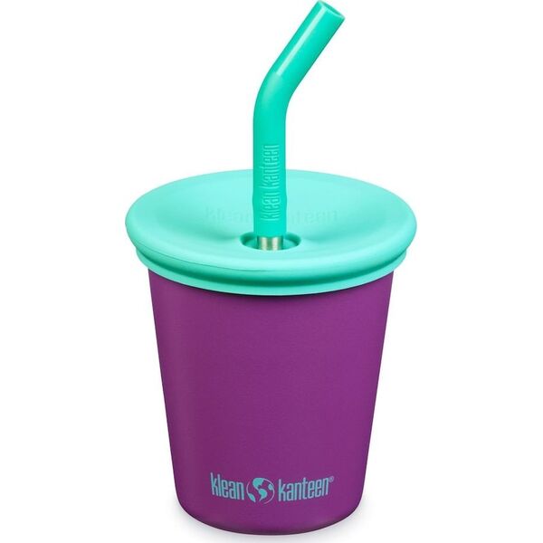 Klean Kanteen Kid Kanteen Kid Steel Cup (Kid Straw Lid), 296ml/10oz, Sparkling Grape