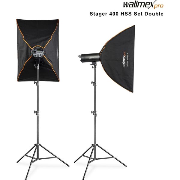 Walimex Walimex pro Stager 400 Σετ HSS Διπλό φωτιστικό στούντιο 13935626 4056929233865