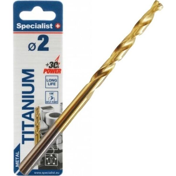 SPECIALIST+ metal drill TITAN, 2 mm, 2 pcs.