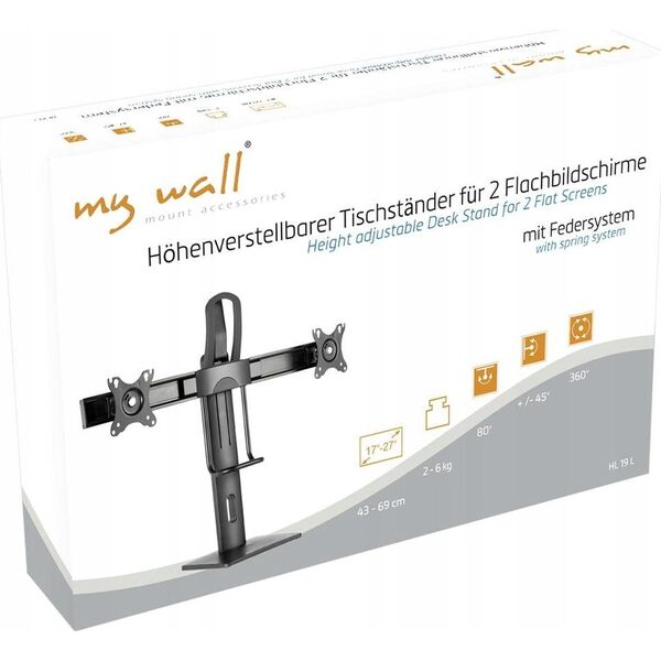 My Wall HL 19 L Skærm-bordslag 43,2 cm (17) - 68,6 cm (27) Kan vippes og svinges, Drejbar