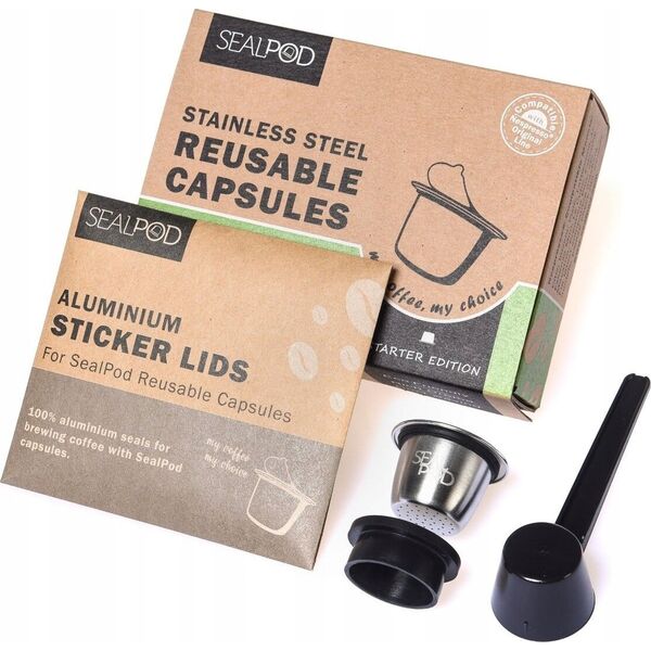 Reusable capsule compatible with Nespresso(r) Sealpod Starter Edition