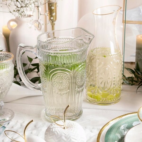 Pitcher with a handle Homla BARREL Transparent, 1.3 l