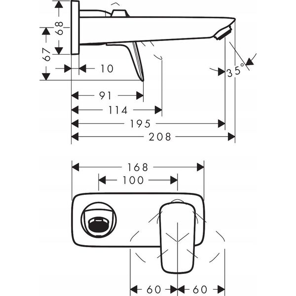 Concealed washbasin mixer Hansgrohe Logis 71220670