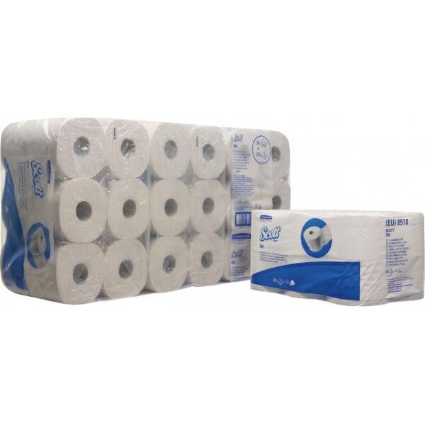Kimberly-Clark Scott Essential - Papier toaletowy w małych rolkach, 2 warstwy, biały - 600 odcinków