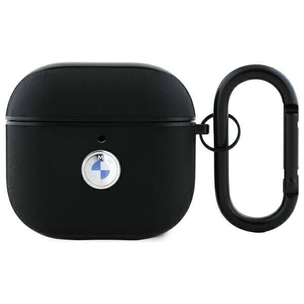 Original Case APPLE AIRPODS 4 BMW Cover Geniune Leather Silver Logo (BMA4SSLBK) black 3666339397456