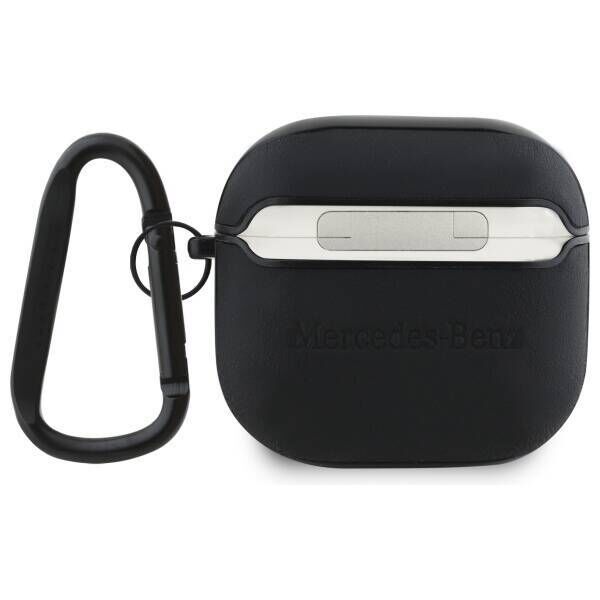 Case APPLE AIRPODS 4 Mercedes Leather Metal Logo Cover (MEA4CSLBK) black 3666339397500