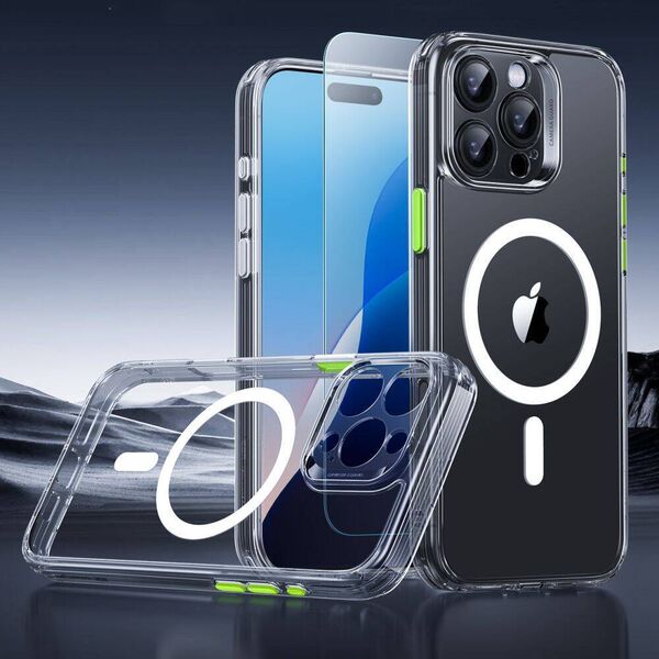 Case + Tempered Glass IPHONE 16 PRO MAX ESR Classic Pro Set Halolock Magsafe transparent 4894240221839