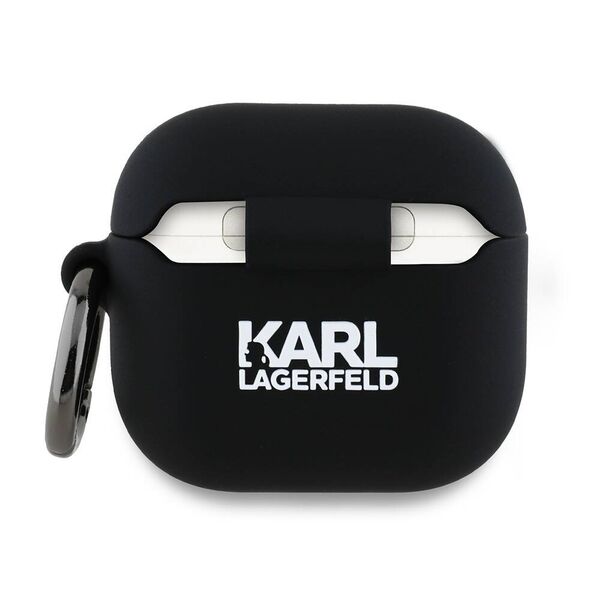 Original Case APPLE AIRPODS 4 Karl Lagerfeld Silicone Karl Head 3D (KLA4RUNIKK) black 3666339398040