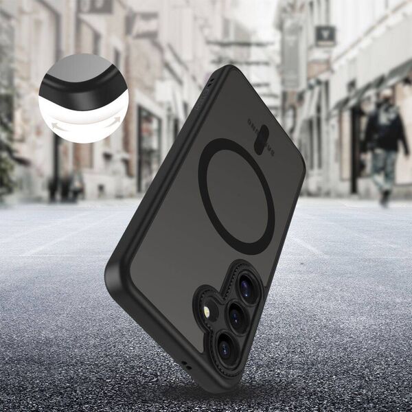 Case SAMSUNG GALAXY S25 Tech-Protect MagCam MagSafe Matte black 5906302322749